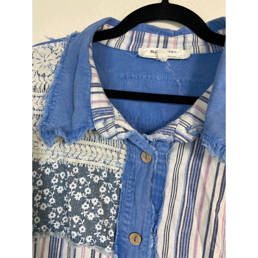 Bluevelvet Patchwork Poncho Top size M/ L Artsy Hippie Lagenlook Boho Peasant - Picture 14 of 16